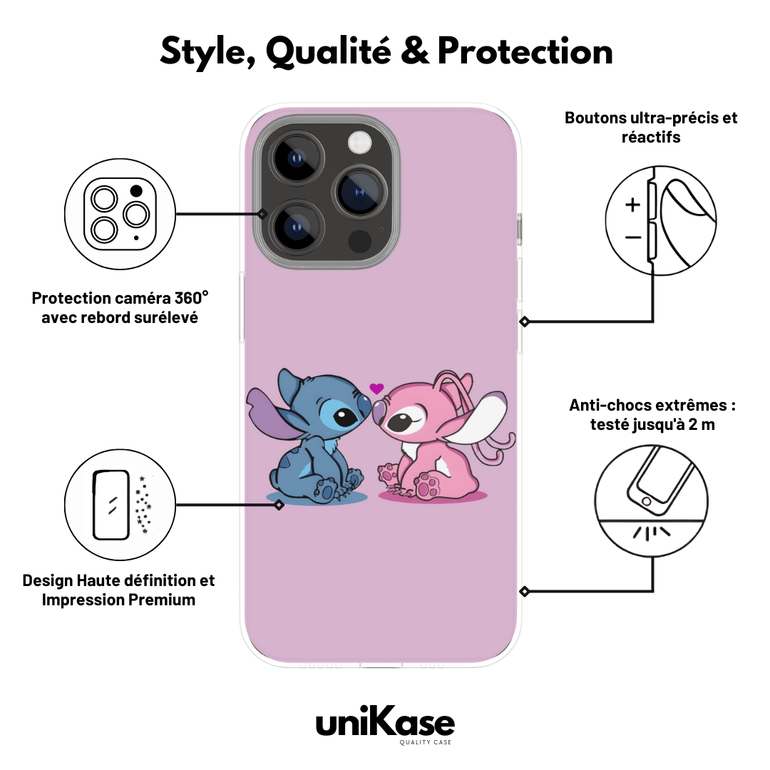 Stitch & Angel - Pink cute case