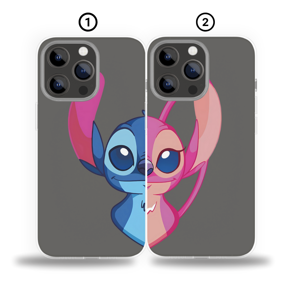 Stitch Half Transparent - Coque DUO