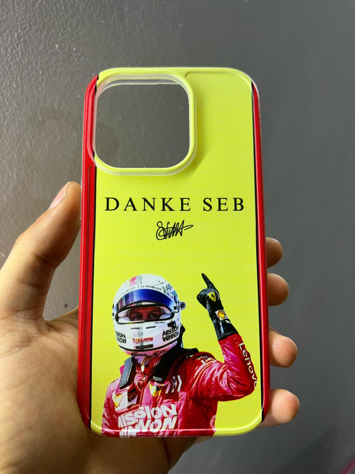 Sebastian Vettel "Danke Seb" Formula 1 Phone Case - YELLOW